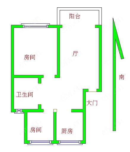 广石家园 2室1厅精装修