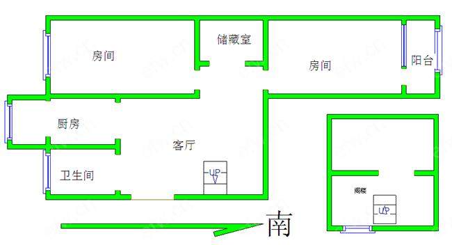 刘潭三村 2室1厅带阁楼的