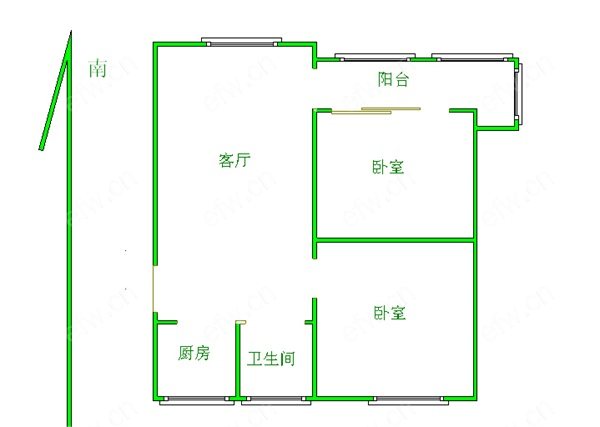 清扬新村 3室1厅次顶楼