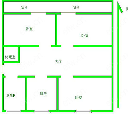 嘉泰公寓(绿塔路） 3室2厅，南北通透，性价比高，沿运河景观好