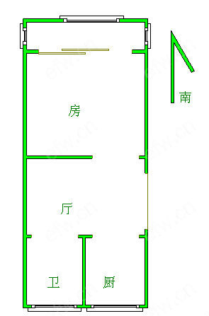 沁园新村 1室1厅 竖单间