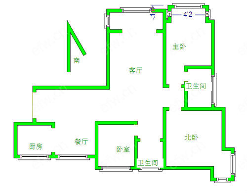 红星际广场(晶品公寓) 3室2厅