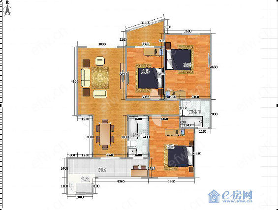 阳光城市花园C区 3室2厅