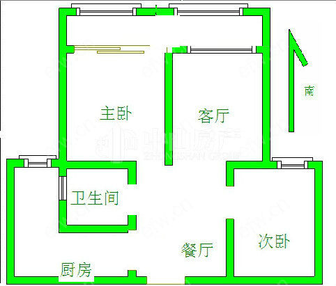 婚装全明东边户2房,华仁凤凰城 格局工整合理