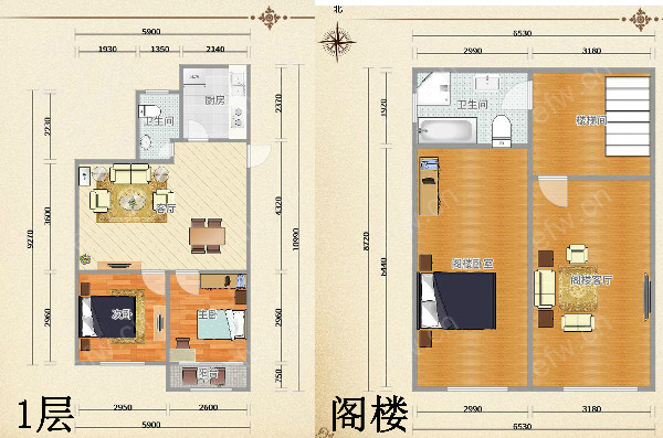 扬名花园 精装  4室2厅