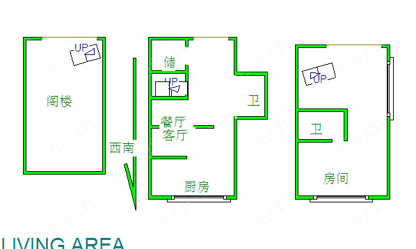 康桥丽景 2室2厅顶复送阁楼