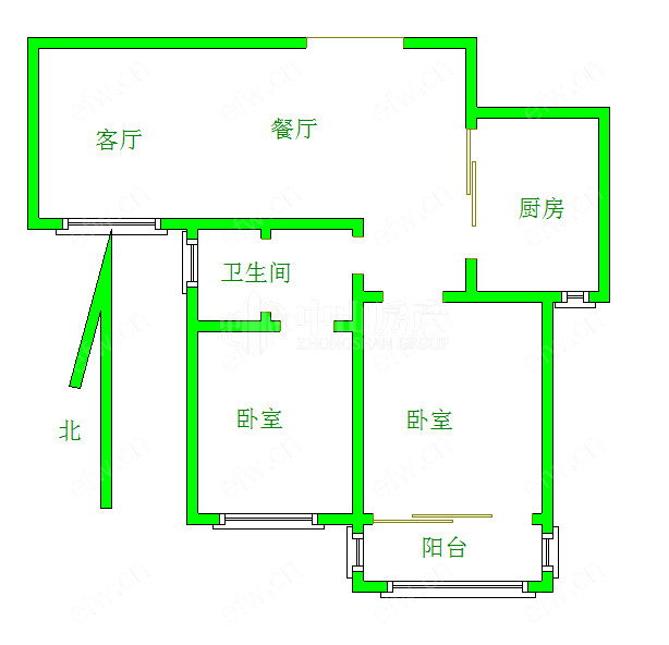 梨花家园 2室2厅，无个税。