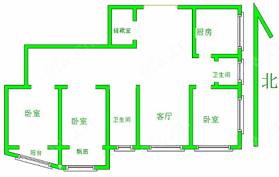 香榭花园 3室2厅一期的