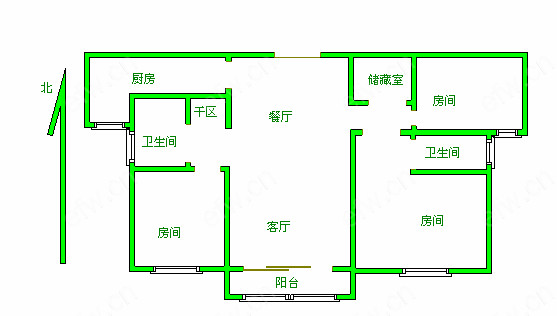 红星国际广场(晶品公寓) 3室2厅