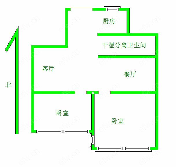 横街小区积余本校 精装2楼 2室1厅