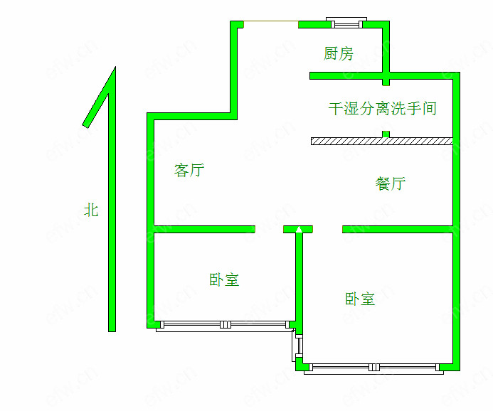 横街小区积余本校 精装2楼 2室1厅