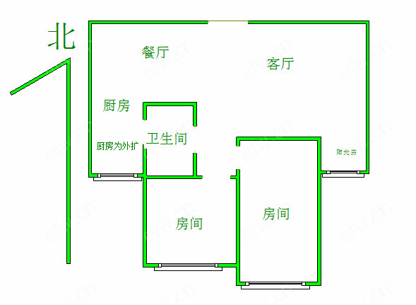 业主急售 天竺花苑  双阳台 纯毛坯小2房 中间楼层！