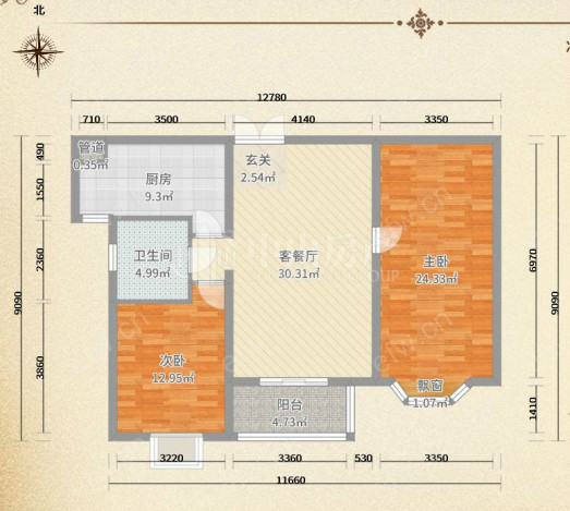 恒盛际花园（际） 2室2厅