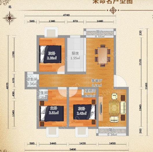 瑞江花园 3室2厅