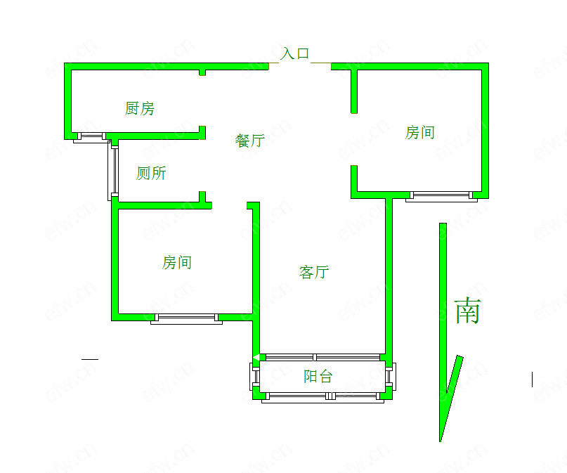 九龙仓时代上城A区 2室2厅