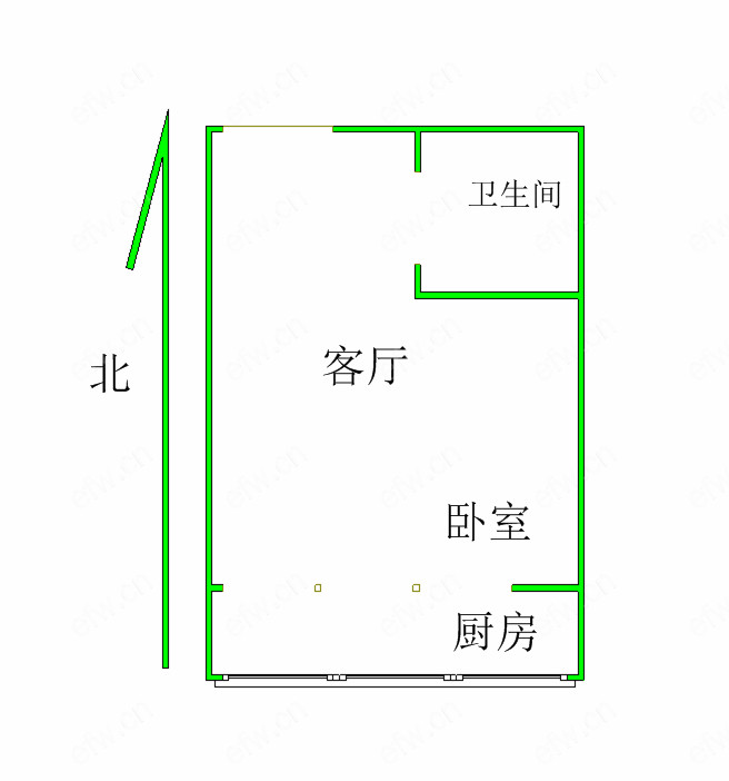 橘子公寓（21-22） 1室1厅