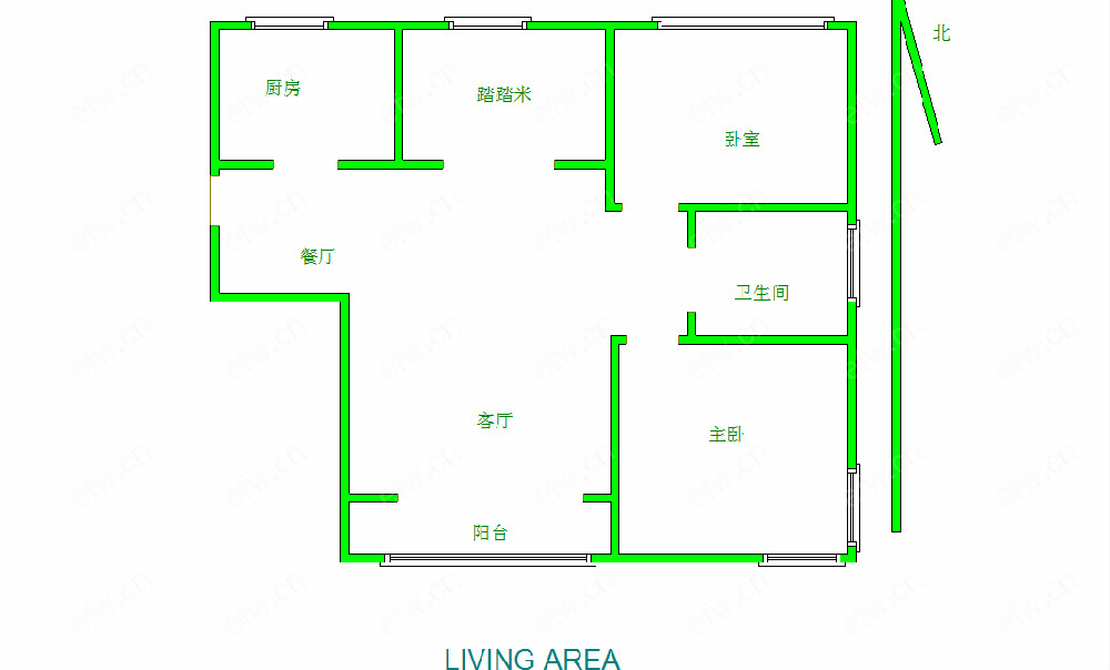 复地公园城 3室1厅