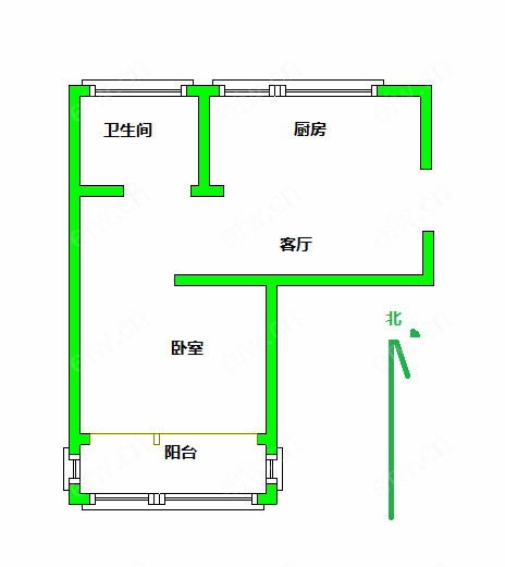 中北新村 1室1厅