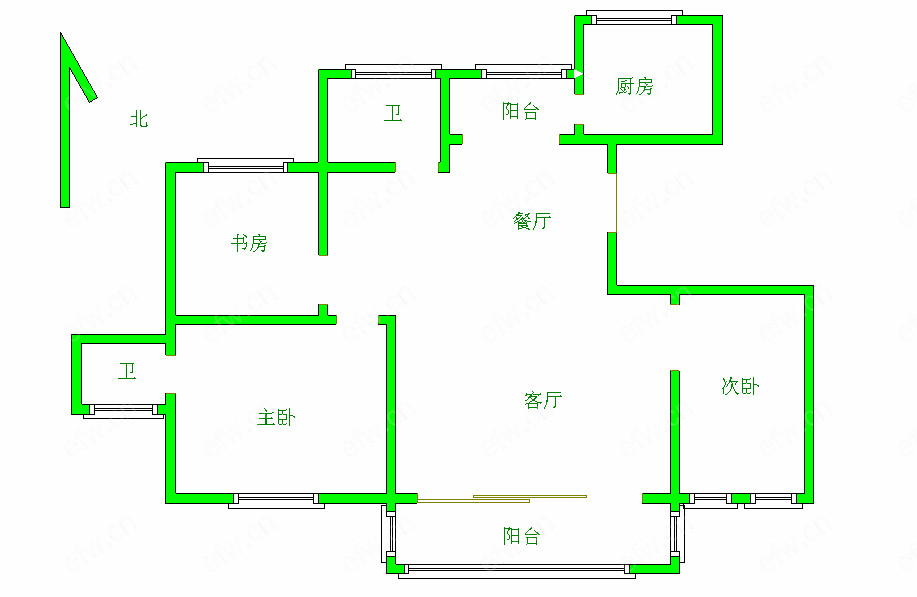 仁和花园精装飞机户型电梯中间户 3室2厅