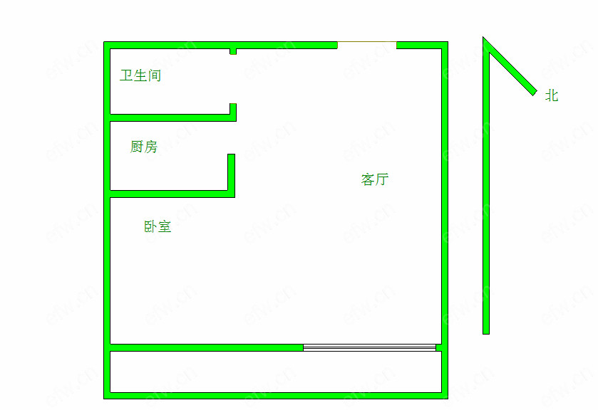 五度领寓（五洲际装饰城E栋） 1室1厅