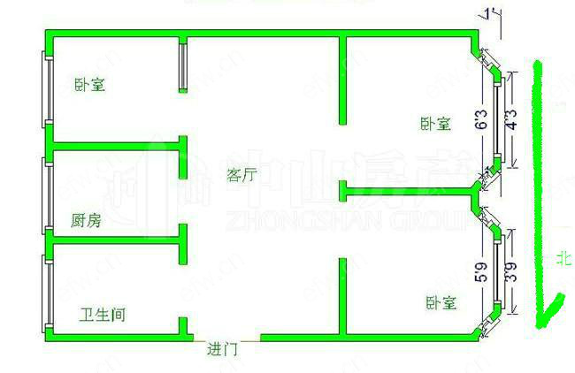 荷花里 3室1厅精装修