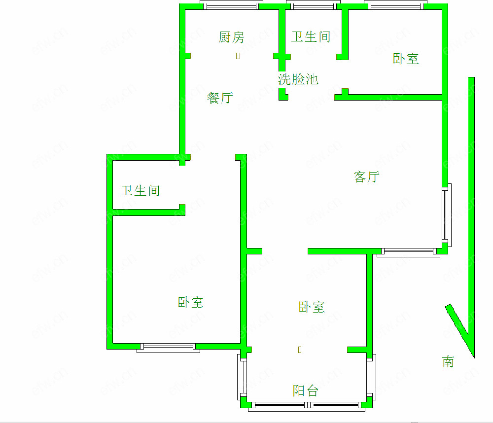 凤翔馨城 3室2厅一厨一卫