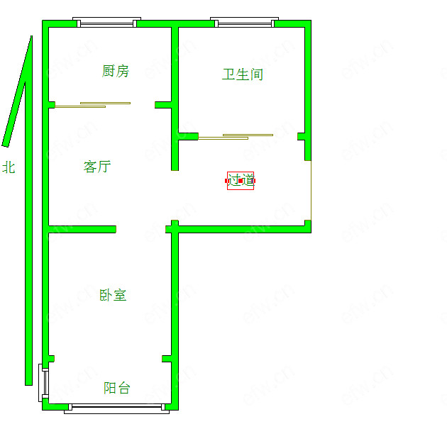 槐古二村 1室1厅.。。。