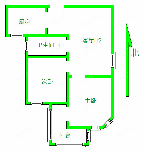 长江绿岛(奕淳公寓) 2室2厅