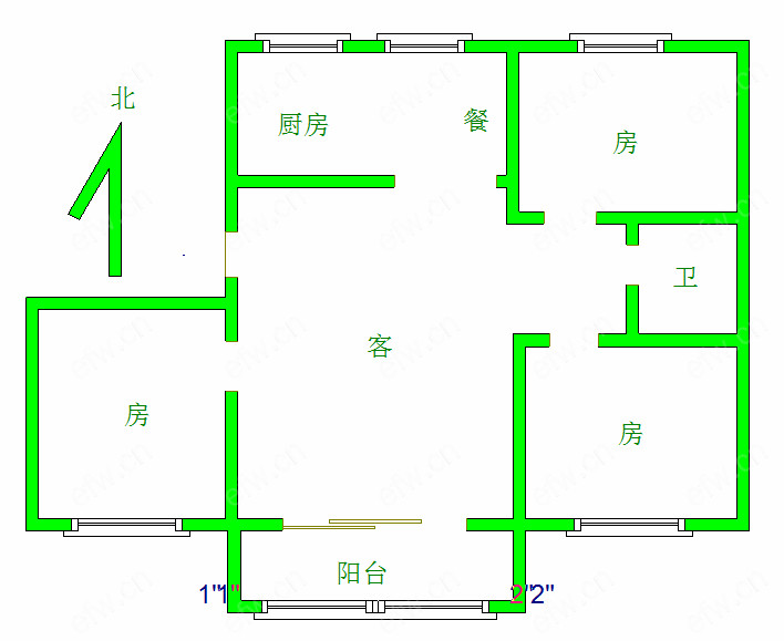 隆泉园 5室3厅    有赠送面积