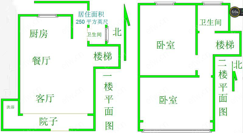 田园东方 3室2厅 实际使用面积200多平米，精装修