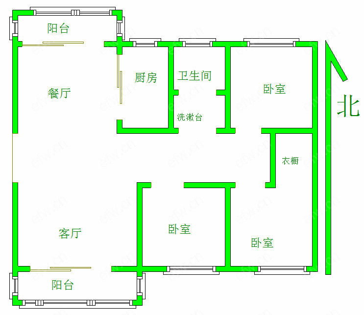 蔚蓝观邸 3室2厅 视野无遮挡小高层