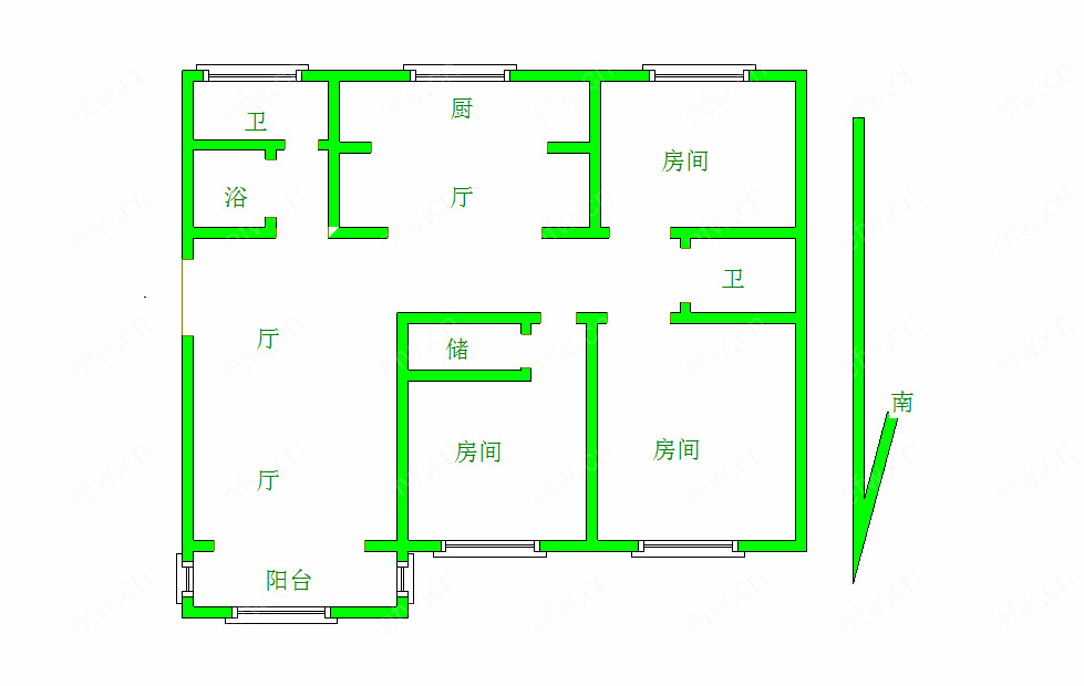 长发苑(前宋巷1-21） 3室2厅