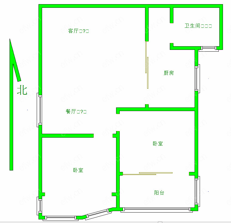 长江绿岛(奕淳公寓) 2室2厅