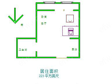 启迪协信壹克拉 1室1厅