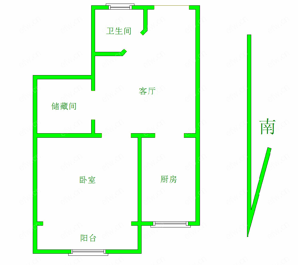 槐古二村 1室1厅 东林小学  4楼
