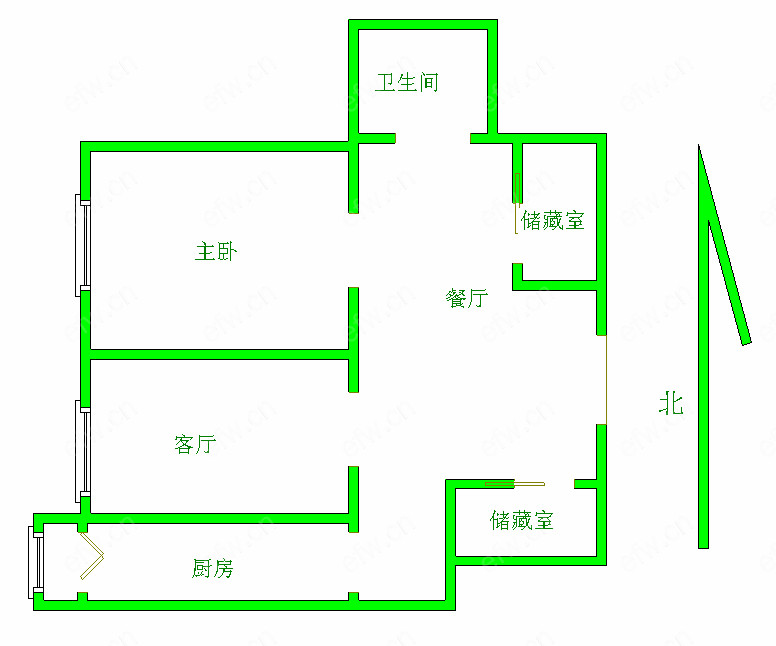 婚装全明东边户1房,尚城 格局工整合理