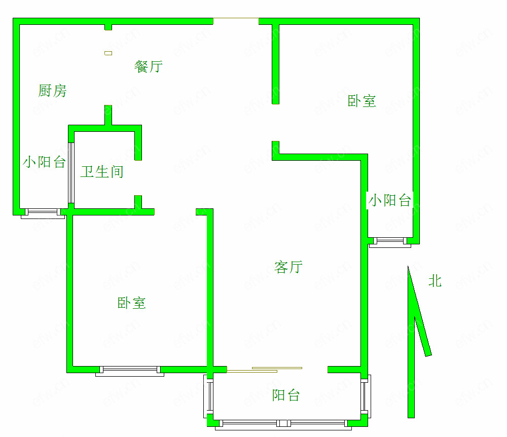 瑞星家园（西区40-168） 2室2厅