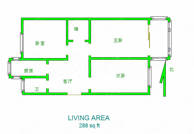 婚装全明东边户2房,西康路 格局工整合理