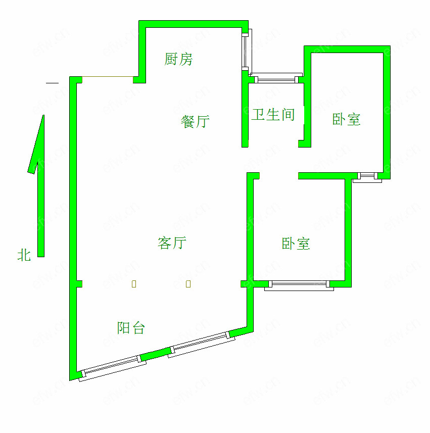 奕翔际公寓 2室2厅