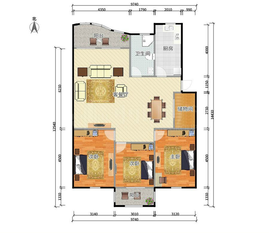 无锡小区 滨湖区新体中心 新体中心小区 华侨城景华苑房屋户型 面积